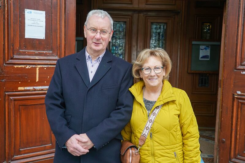 Vincent and Nora Burke from Newry were in Dublin for the Easter weekend and went to the Pro Cathedral to reflect on the death of Pope Francis. Photograph: Enda O'Dowd 