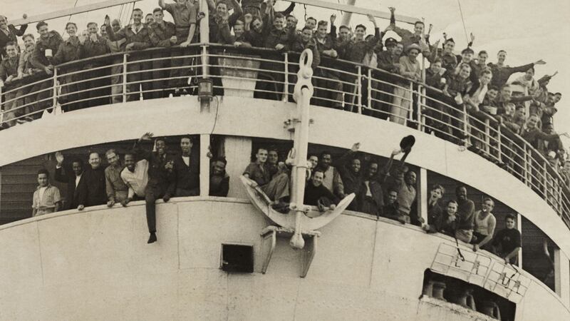 The ‘Empire Windrush’ arriving at Tilbury docks from Jamaica in 1948. Photograph: Getty Images
