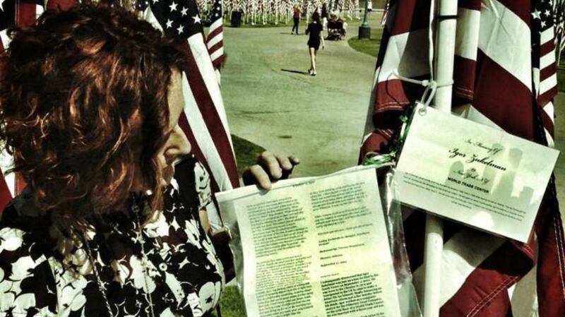 Yvonne Watterson at the Healing Field memorial in Arizona. ‘The tragic lesson learned growing up in Northern Ireland is that terrorism is a horrible equalizer.’