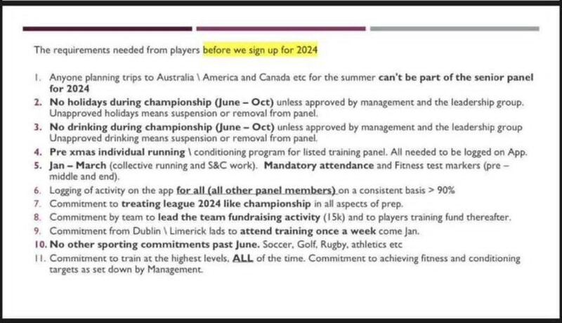The GAA club 'rules' that were leaked on to social media during the week
