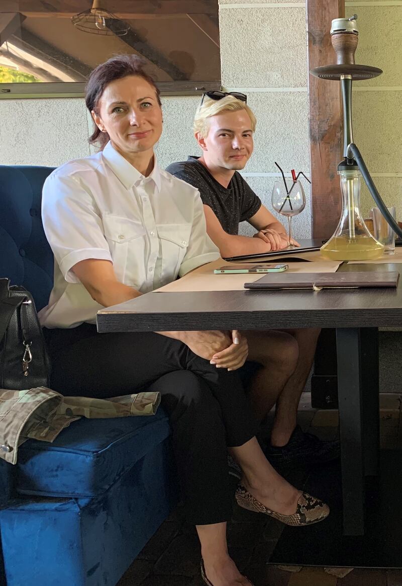 Olha Panchenko and her son Danylo are refugees from Enerhodar, where the Russians occupy the largest nuclear power plant in Europe. Photograph: Lara Marlowe