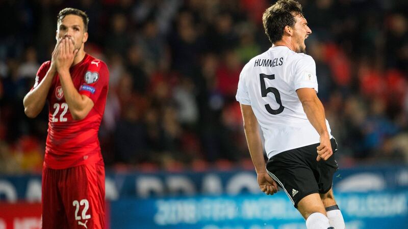 Mats Hummels scored Germany’s late winner against the Czech Republic. Photograph: Robert Michael/AFP