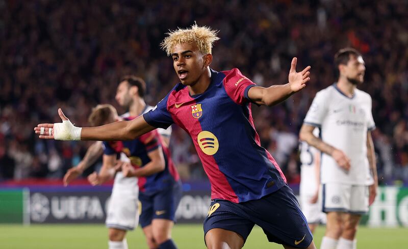 Some scintillating wizardry and a wonder finish from 17-year-old Lamine Yamal gets Barcelona back into the game. Photograph: Carl Recine/Getty Images