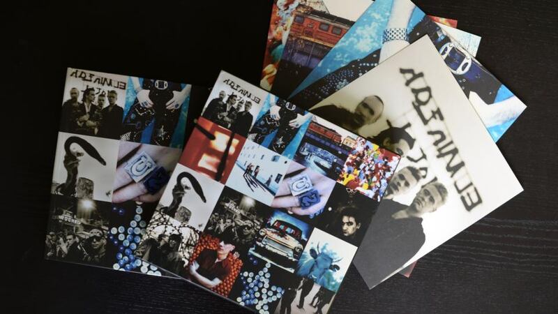 Some of Averill’s design work for U2. Photograph: Dara Mac Dónaill