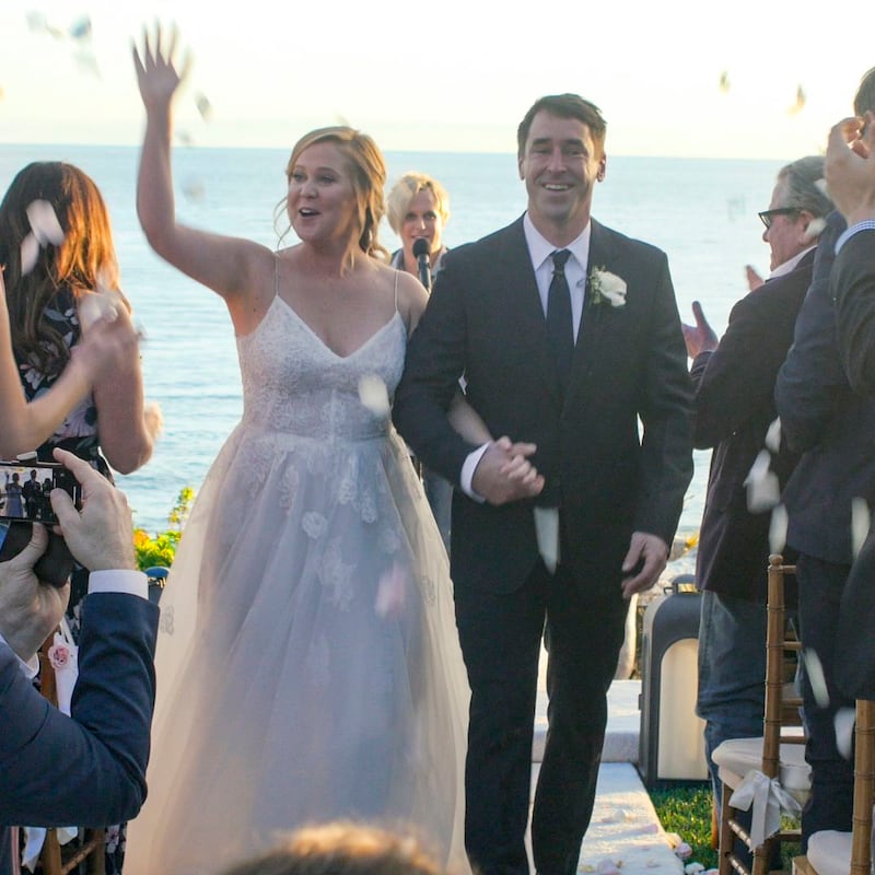 July 2020. Amy Schumer on her wedding day in Expecting Amy, her docuseries about her pregnancy. PR photograph: HBO Max/Warner Media