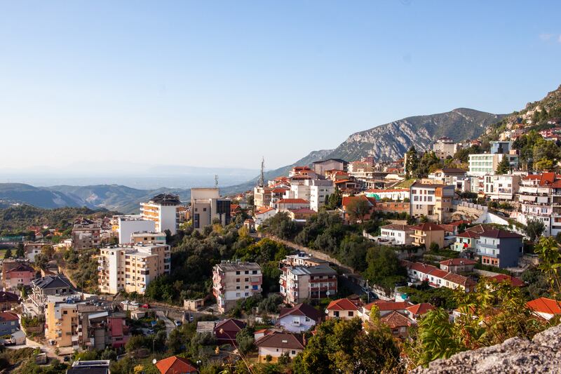 The mountain town of Krujë in Albania
