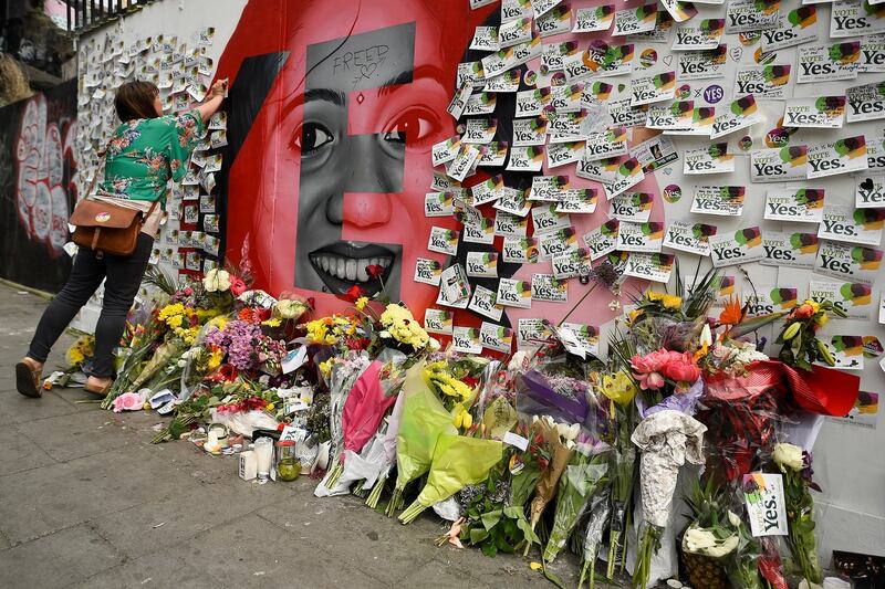 Messages are left at a memorial to Savita Halappanava a day after the Repeal the Eight referendum to liberalise abortion laws was passed by popular vote in Dublin on May 27th, 2018. Photograph: Clodagh Kilcoyne/Reuters