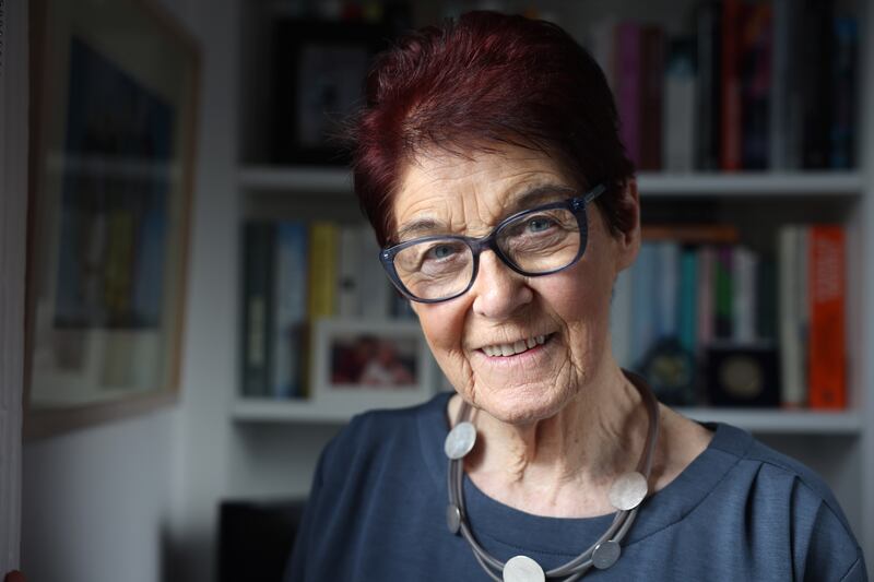 Ailbhe Smyth, academic and activist, at home in Ranelagh, Dublin. 
Photograph: Dara Mac Dónaill 

