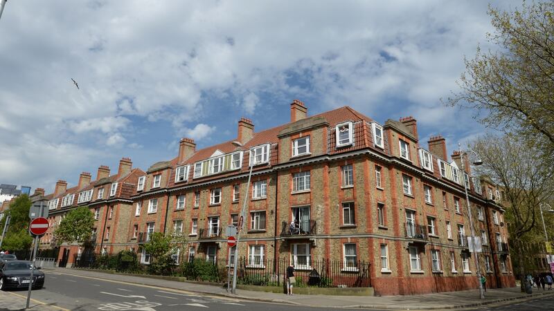 The Mercer Street flats in Dublin, designed by Herbert Simms: “It is a lovely building . . . but the place is in bits,” said Independent councillor Sonya Stapleton. Photograph: Dara Mac Dónaill