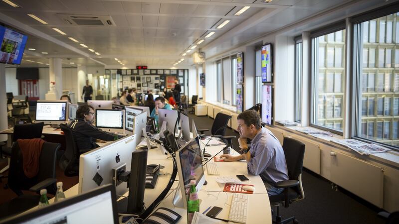 Kai Diekmann, publisher of Bild, one of Axel Springer’s flagship newspapers, in the news room in Berlin. Photograph: Gordon Welters/The New York Times