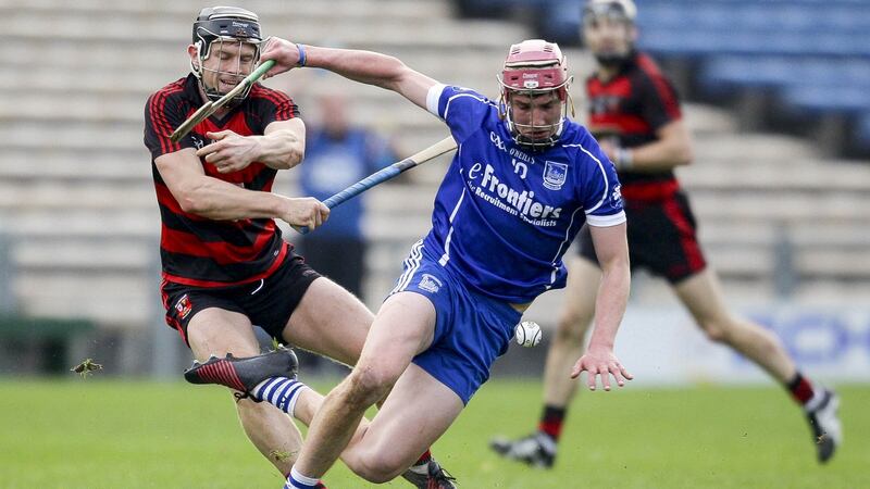 Thurles Sarsfields’ Billy McCarthy in action against Ballygunner’s Philip Mahony during the 2016 Munster Club SHC quarter-final at  Semple Stadium. Photograph: Ken Sutton/Inpho