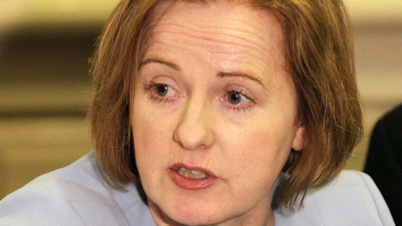 Ruth Coppinger at a Solidarity press conference. Photograph: Stephen Collins/ Collins Photos