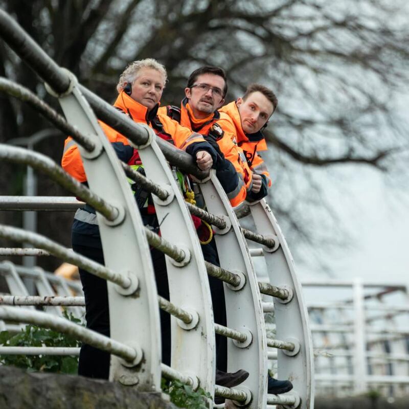 Members of Limerick Suicide Watch, Yvonne Cook, Dave Mullen and Ryan McAnuffe pictured on patrol at Limericks O’Callaghan Strand. Photograph: Alan Place