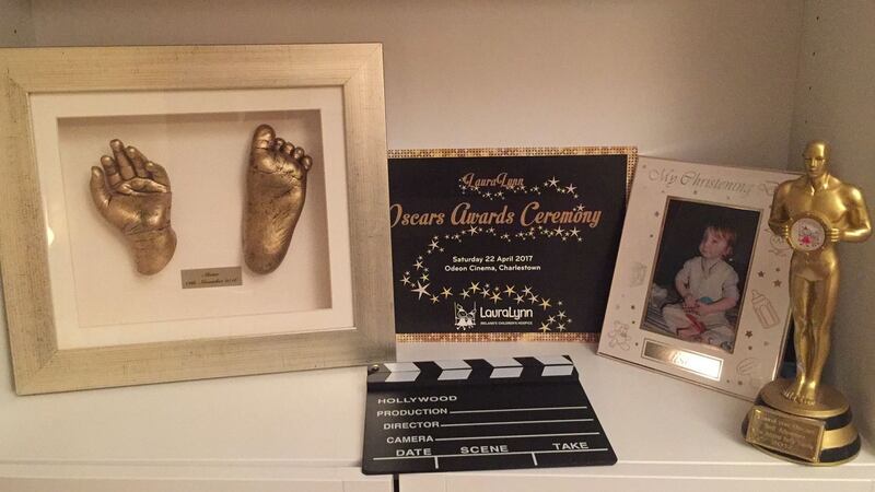 Adams-Kelly family: the statuette and programme are on a shelf in the sitting room –  constant visual reminders of what was the best of times