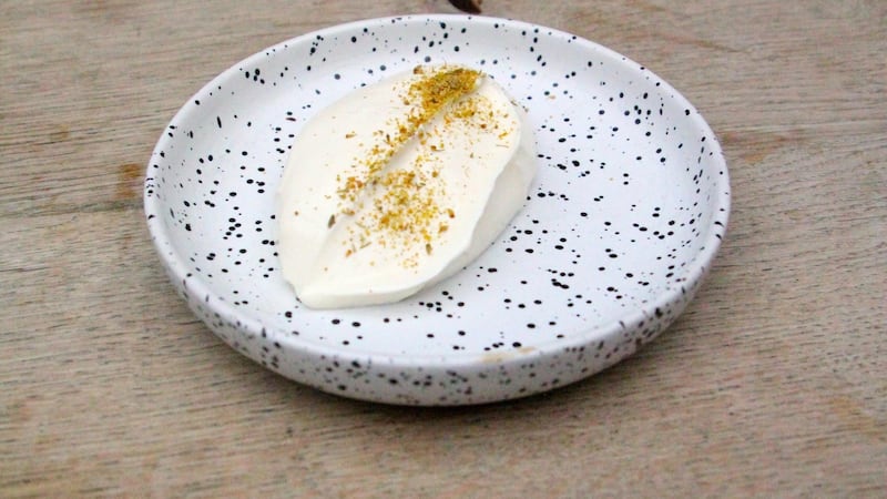 Horseradish and blood orange crème fraiche