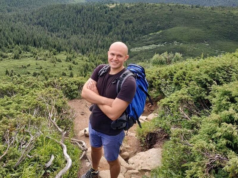 Maksym Mayevskyi had never shown any interest in the military or guns before he decided to sign up to fight. Photograph: courtesy of Volodymyr Mayevskyi