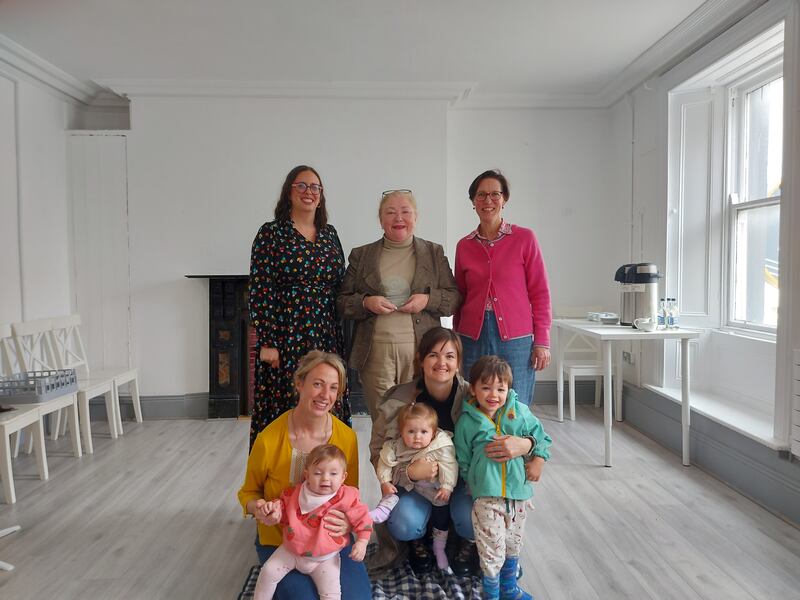From back left: Jasmine Elkhershi, Patricia Marteinsson and Carolina von Ow. Sarah Tarr, with her daughter Aoife, and Christi Steenkamp with her daughter Mia and son Luca.