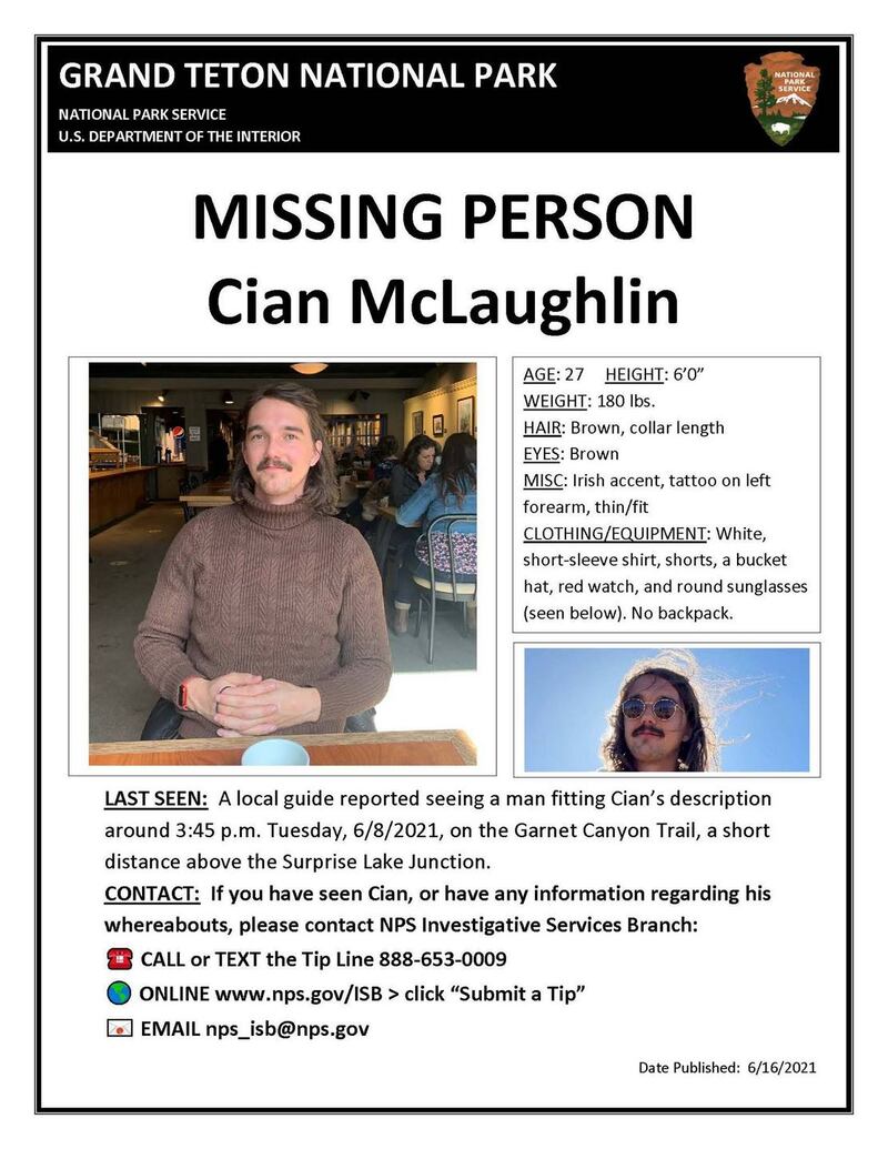 Missing person description of Cian McLaughlin
