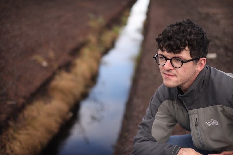 Luke Casserly in the bog near his family home in Lanesborough, Co Longford. Photo: Bryan O'Brien