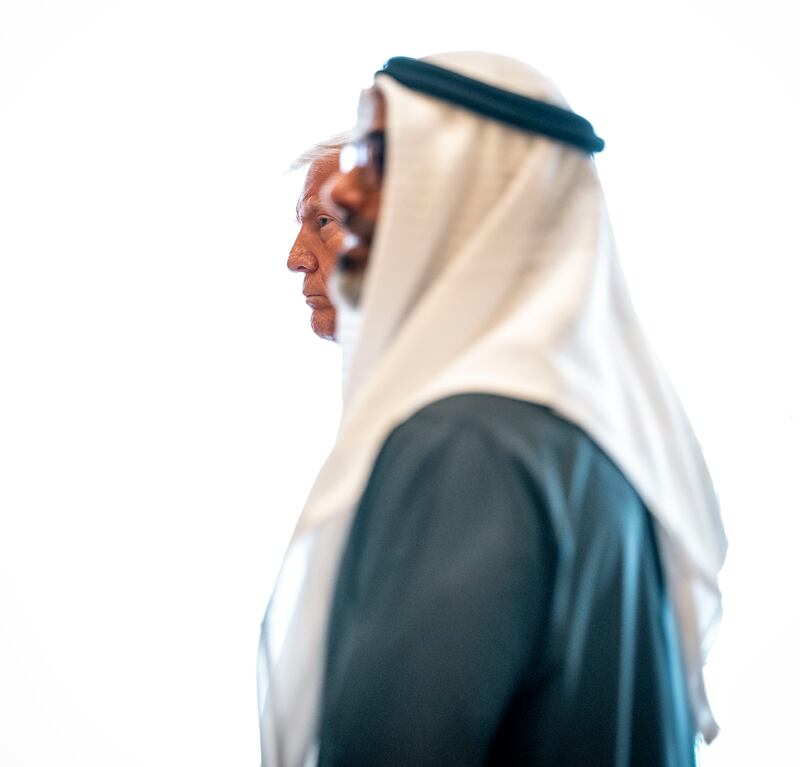 US president Donald Trump at a business event in Abu Dhabi on May 16th. Photograph: Doug Mills/New York Times
                      