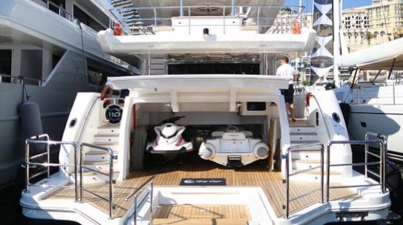 A jetski and a rigid-inflatable boat are stored on the rear deck of the ‘Majesty 110 super yacht’, which was on Monaco yacht show last year. Super yachts typically cost around 10 per cent of their purchase cost each year to maintain and operate. Photograph: Getty