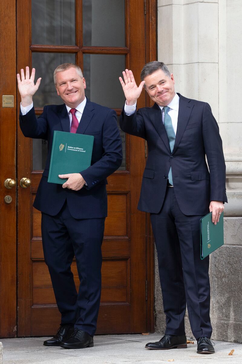 2023: Paschal Donohoe and Michael McGrath outside Government Buildings. Photograph: Tom Honan