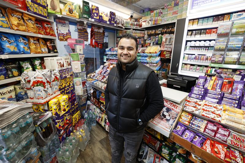 Shopkeeper Rahul Mahajan. Photograph Nick Bradshaw