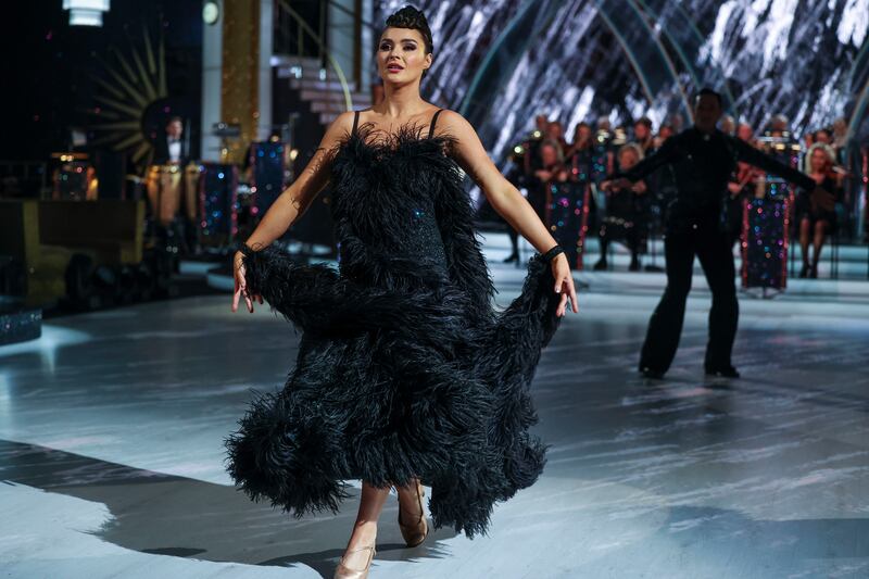 Laura Fox with her partner Denys Samson during Dancing with the Stars. Photograph: Kyran O’Brien /kobpix 