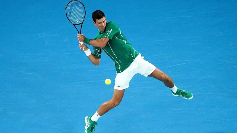 Novak Djokovic in action during his quarter final match against Milos Raonic. Photo: Michael Dodge/EPA