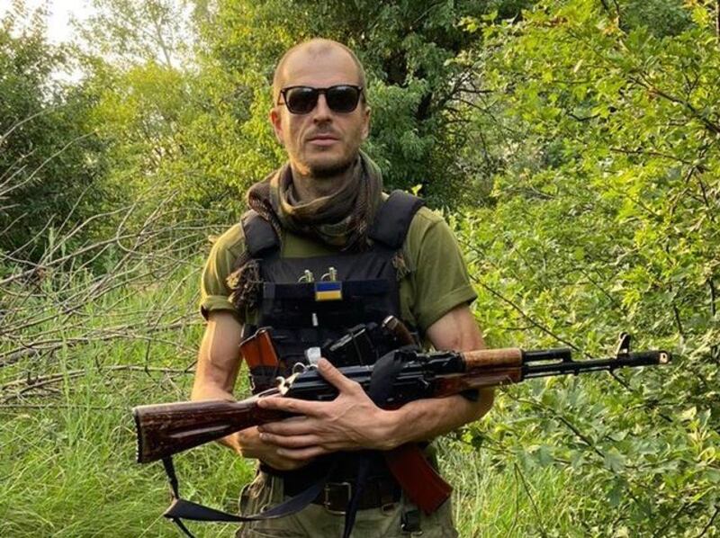 A Ukrainian soldier with the callsign 'Tefal' (41), who is now recovering in Kyiv after being concussed and suffering nerve damage in tank shelling in the eastern Donbas region. Photograph courtesy of 'Tefal'