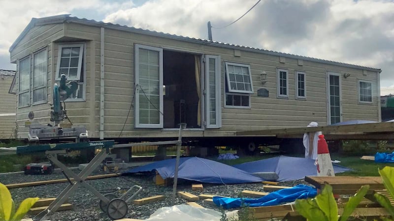 The scene where 29-year-old Keith Branigan was shot dead in a caravan park in Clogherhead, Co Louth on Tuesday. Photograph:  Cate McCurry/PA Wire