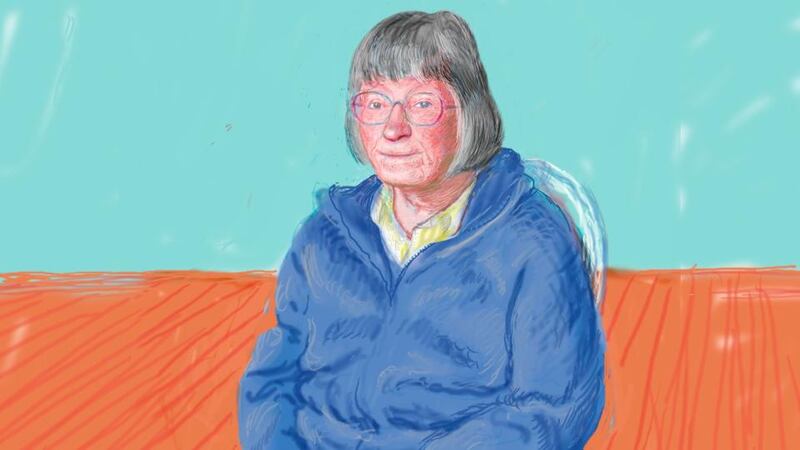 Detail from  inkjet printed computer drawing on paper titled “Margaret Hockney”, 2008, by David Hockney. Photograph: Jane Bown/PA Wire