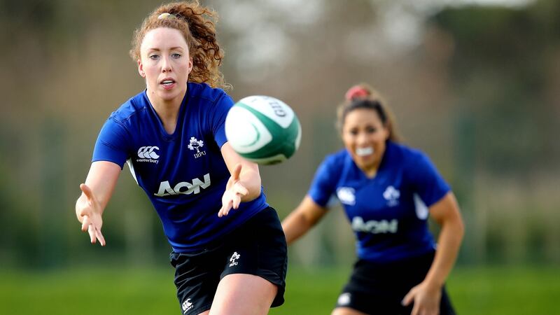 Aoife McDermott during Ireland’s training session on Tuesday. Photograph: Ryan Byrne/Inpho