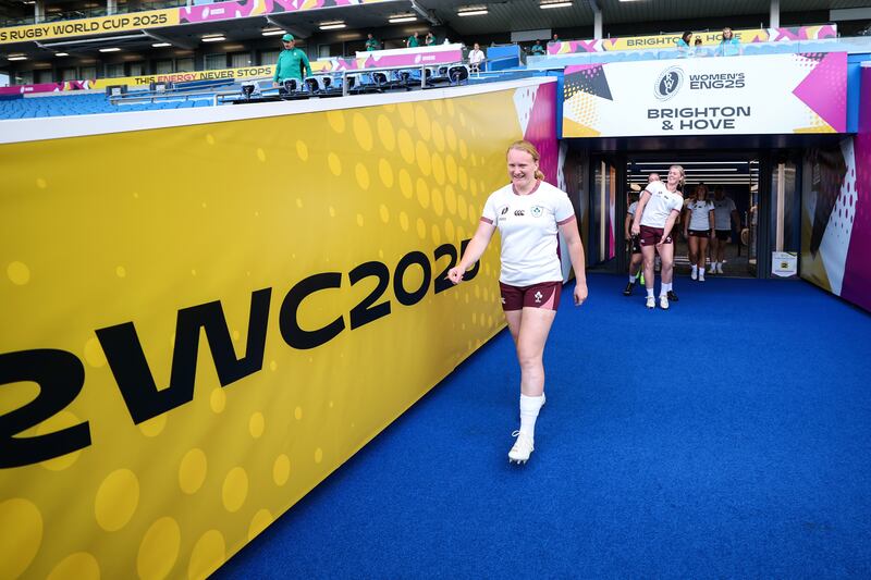 Last Sunday's pool defeat to New Zealand in Brighton came too soon for Aoife Wafer, but she returns against France. Photograph: Ben Brady/Inpho