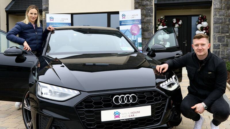 At the launch of the win a house and car draw  in Athenry were Therese Maher  and Galway hurler  and Audi ambassador Joe Canning. Photograph: XPOSURE