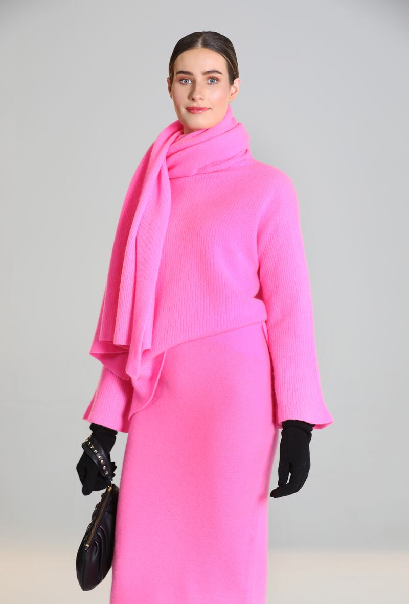 Pink ribbed cashmere sweater, €465,by Laura Chambers. Photograph: Sasko Lazarov