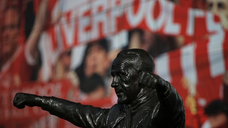 The statue of former Liverpool manager Bill Shankley outside Anfield. Photograph: Getty Images
