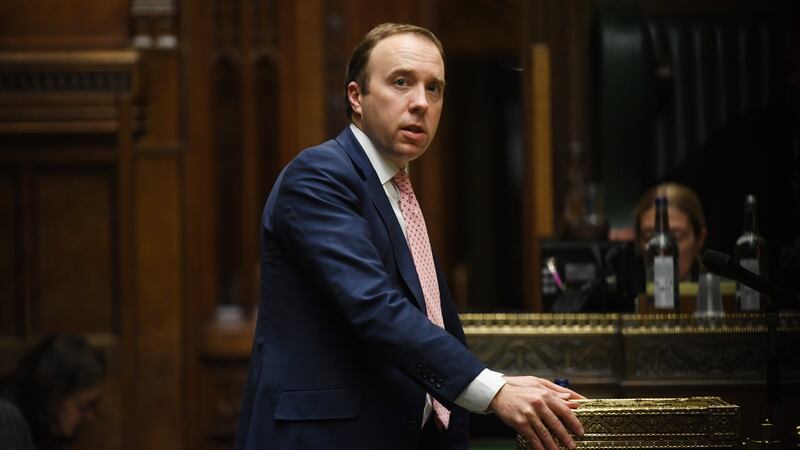 UK Secretary of State for Health Matt Hancock told MPs on Monday a new faster growing variant of coronavirus had been detected in certain parts of England. Photograph: EPA