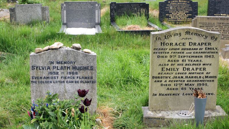 The grave of Sylvia Plath (1932-1963) in Heptonstall, Yorkshire. Photograph: Amy T Zielinski/Getty Images