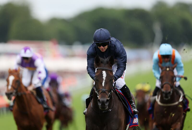 Lambourn and Wayne Lordan after winning The Epsom Derby. Photograph: Harry Murphy/Getty Images