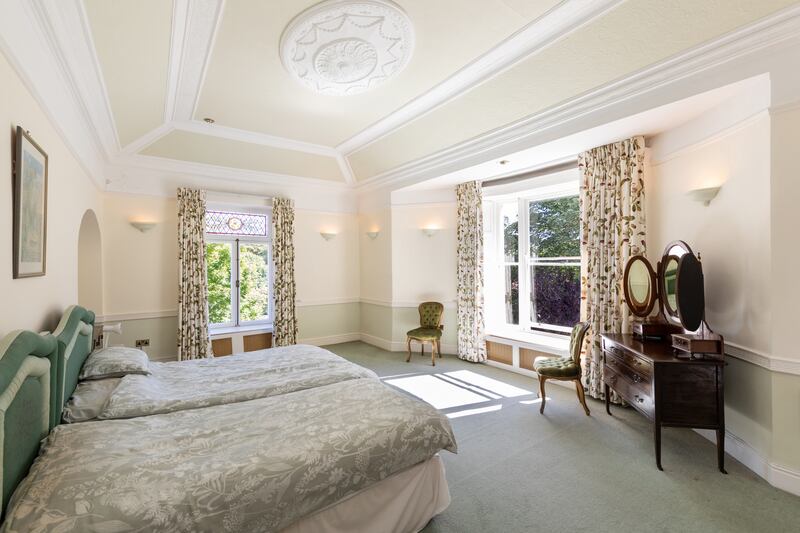 Some of the bedrooms have remarkable ceiling details