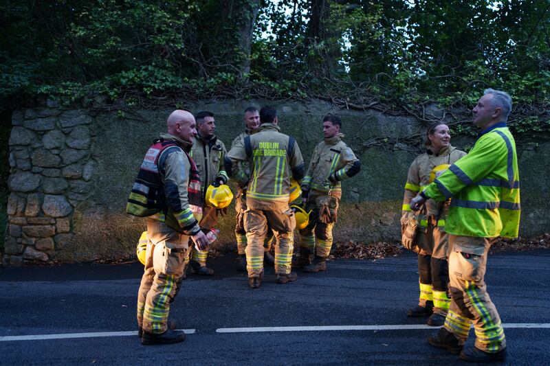 26th July, 2025.On the night shift with Dublin Fire Brigade seen here returning to base in Donnybrook after responding to a fire in Cabinteeley, Dublin.Photo:Barry Cronin for The Irish Times.