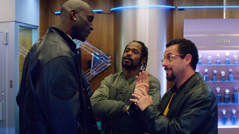 Kevin Garnett, LaKeith Stanfield and Adam Sandler in Uncut Gems