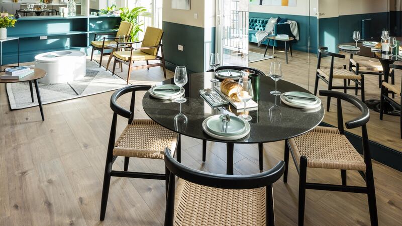 Robswall Malahide: The show unit has been given a wainscot paint effect that make its 2.5m (8ft 2in) ceiling heights appear even higher