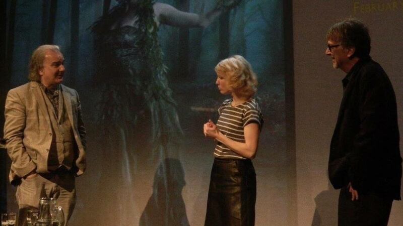 Don Share, right, with Pat Cotter and Liz Berry at this year’s Cork Spring Poetry Festival: “Working on [this issue] has been, you could say, a reverse pilgrimage for me: a movement that spirals out into the world from an inspiring spiritual island”