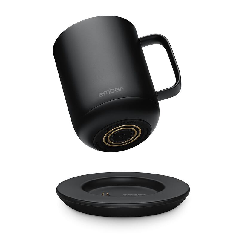 The Ember 2 coffee mug  keeps your coffee hot at home or (when we finally get back there) at work.