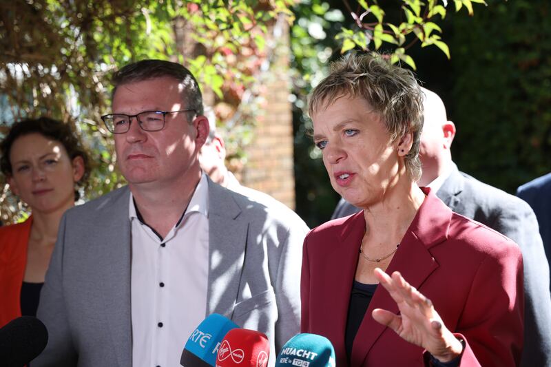 Labour Party leader Ivana Bacik TD and fellow TD Alan Kelly at the party think in at the Abbey Court Hotel, Nenagh, Co Tipperary.  Photo: Bryan O’Brien / The Irish Times 