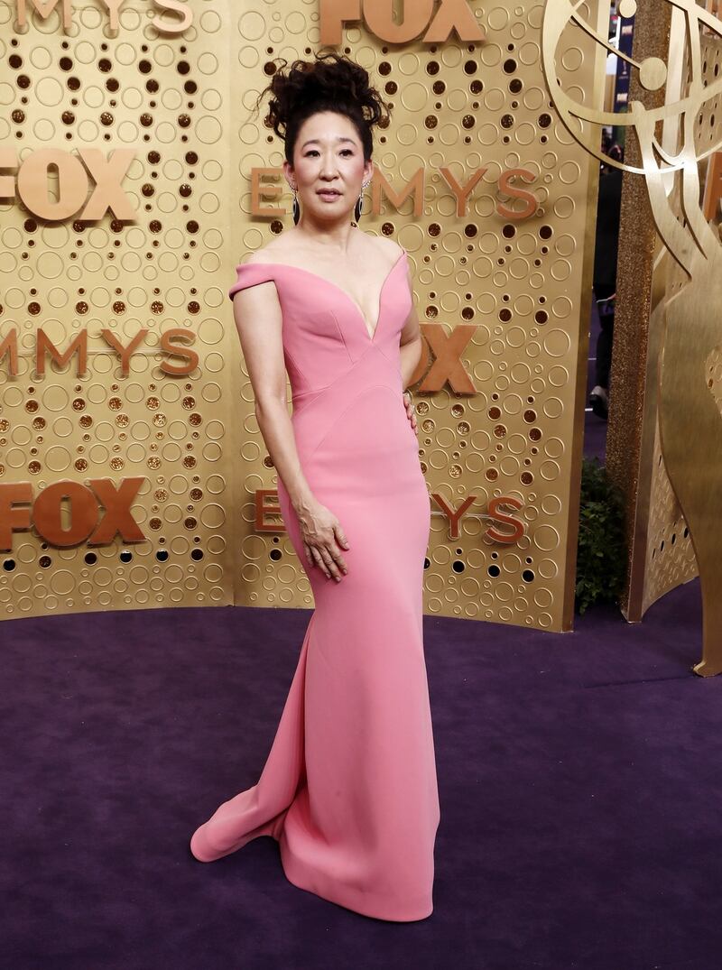 Emmys fashion: Sandra Oh. Photograph: Etienne Laurent/EPA