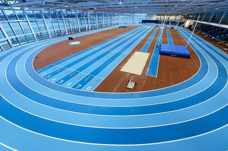 The indoor athletics track at TUS Athlone where sporting applications for 5G Standalone technology are being developed