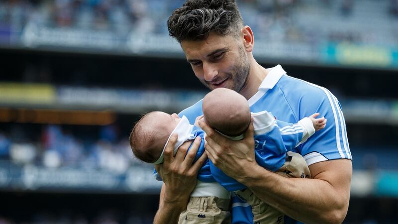 Dublin’s Bernard Brogan with his sons Keadan and Donagh. File photograph: Inpho